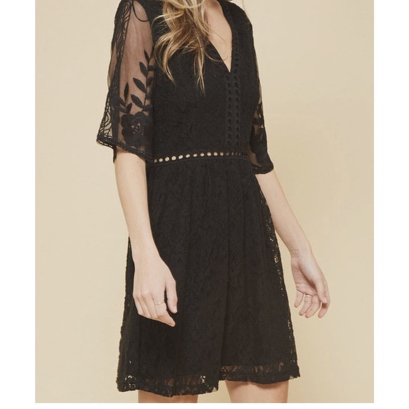 Crochet Lace Dress - Black - Picture 8 of 8
